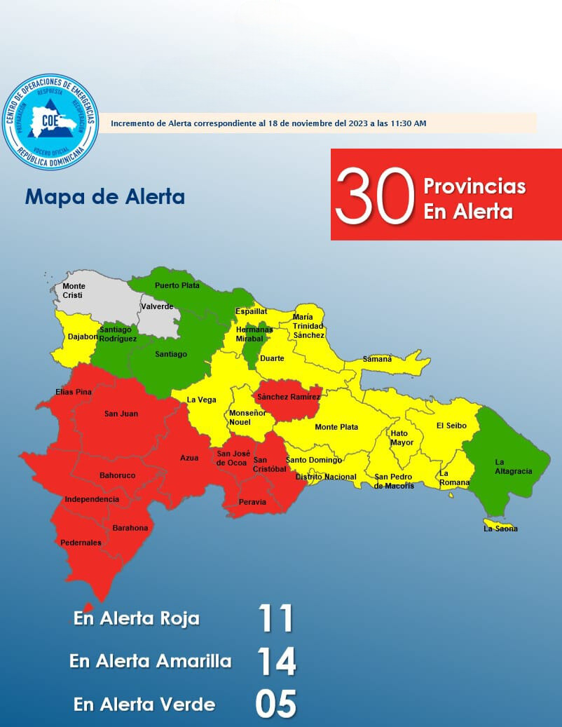 Puerto Plata se mantiene expectante ante lluvias de disturbio tropical y vaguada 