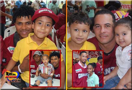 JUGADORES GIGANTES DEL CIBAO FIRMAN AUTÓGRAFOS NIÑOS SAN FRANCISCO DE MACORÍS