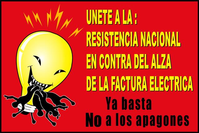 LA FJT LLAMA SUMARSE RESISTENCIA NACIONAL CONTRA ALZA TARIFA ELÉCTRICA