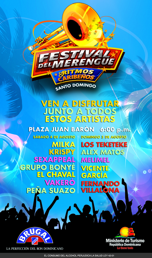 RECONOCIDOS ARTISTAS PROTAGONIZARÁN FESTIVAL DEL MERENGUE Y RITMOS CARIBEÑOS
