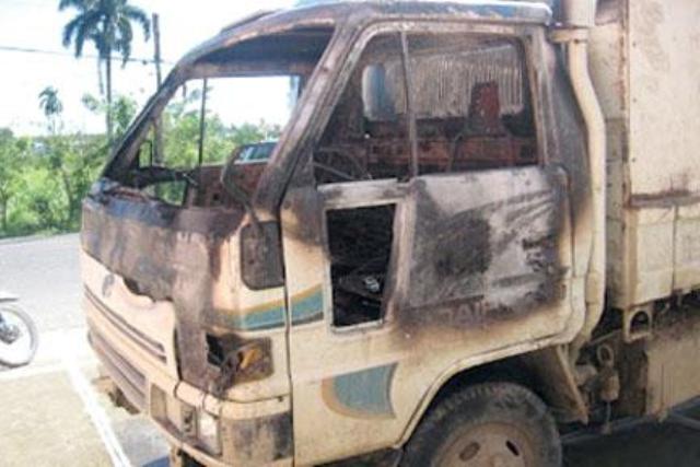 QUEMAN CAMIÓN JUNTA DISTRITO VERAGUA, GASPAR HERNÁNDEZ