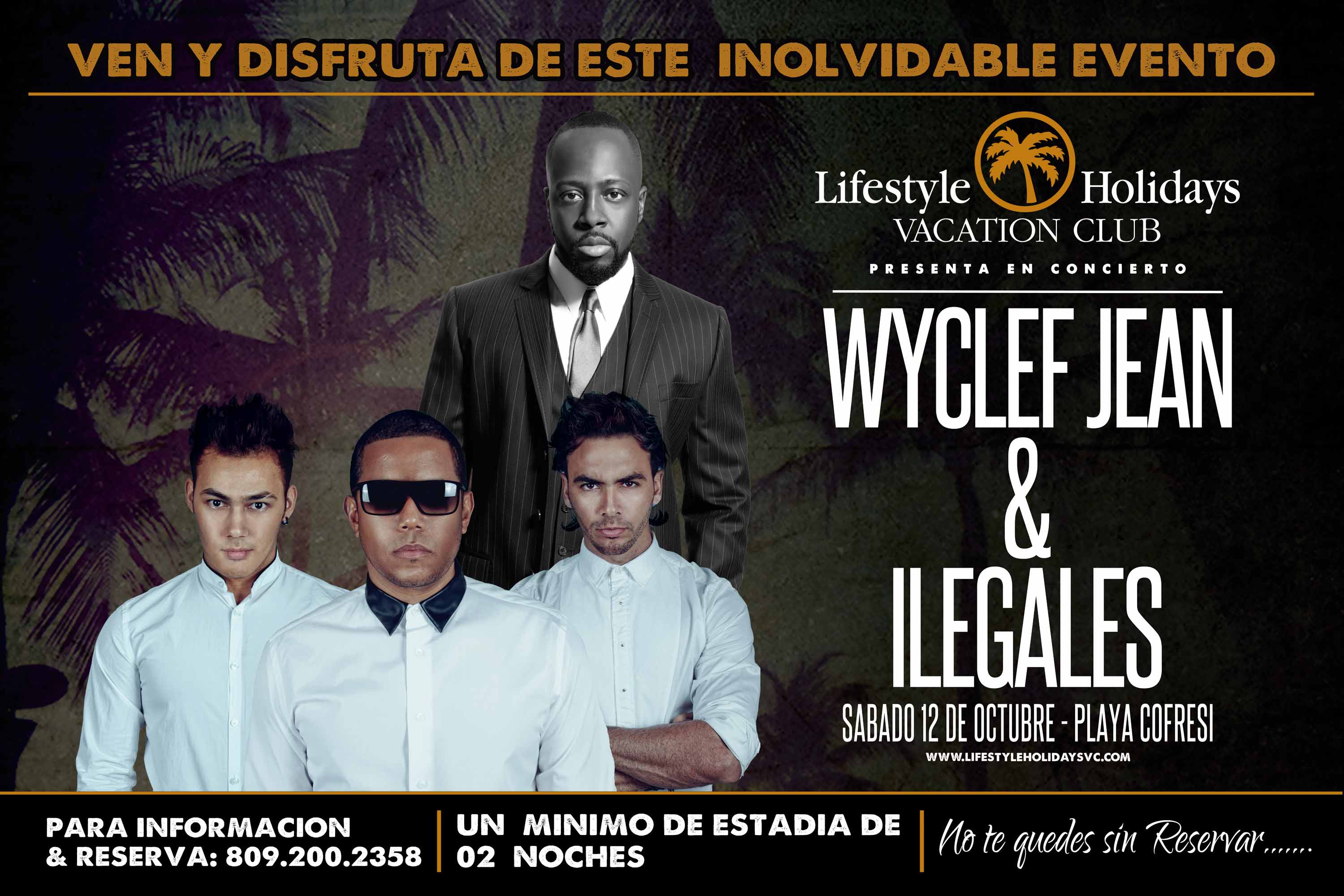 Lifestyle Holidays Vacation Club anuncia concierto con Wyclef Jean e Ilegales