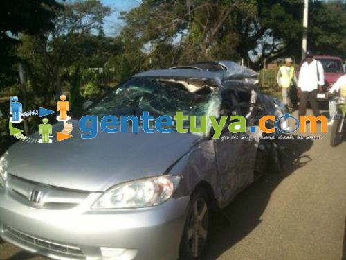 Afirman fue un camión maicero que impactó el auto de mujer de PP que murió en accidente