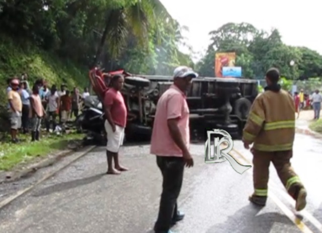 Choque entre camión y una jeepeta deja seis heridos de gravedad en Cabarete