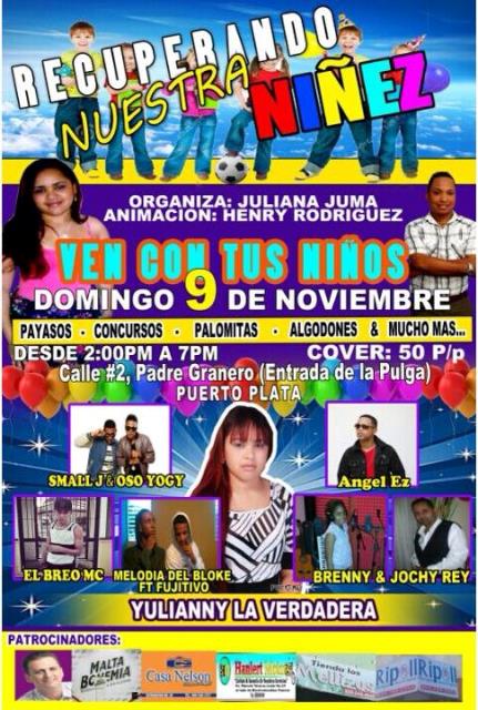 Realizarán el domingo evento artístico “Rescatando Nuestra Niñez” en sector Padre Granero de Puerto Plata