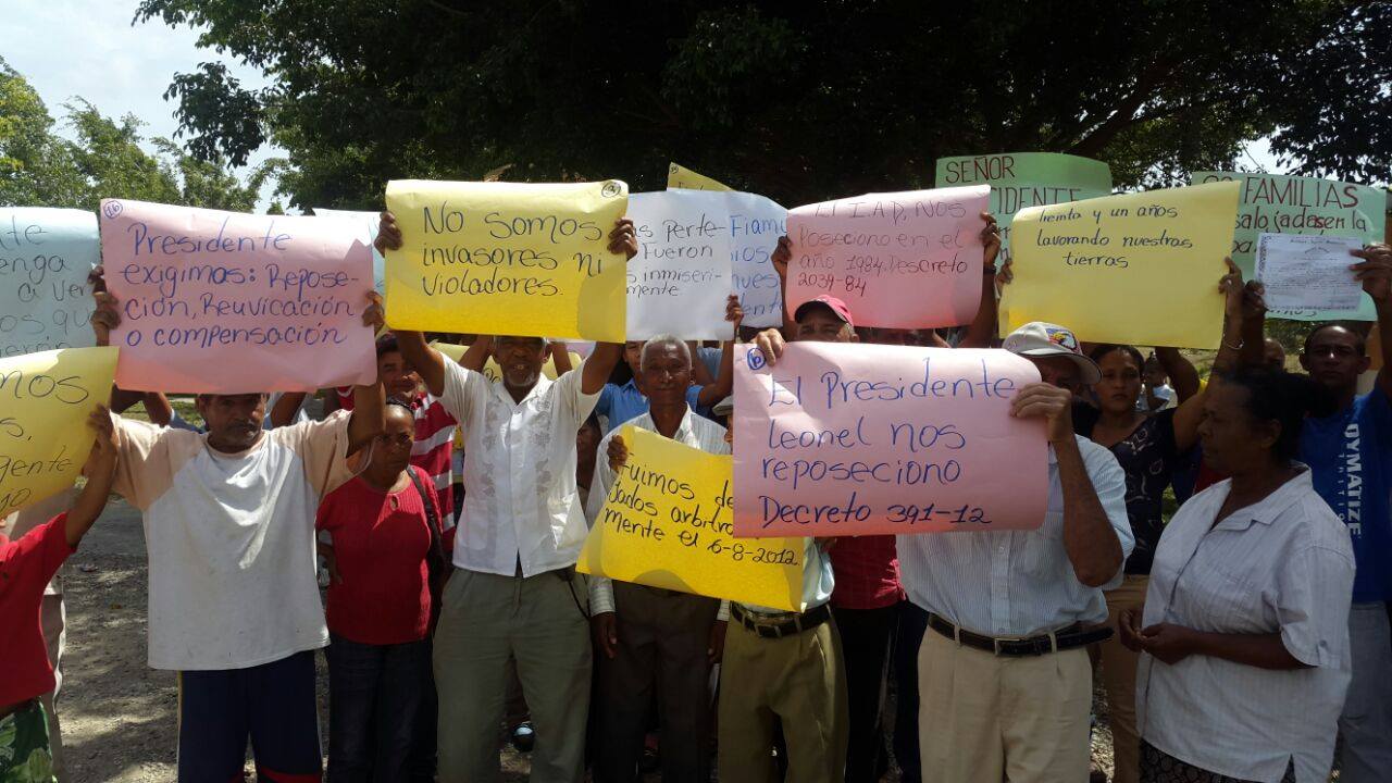 Productores agropecuarios realizan protesta en la Sabana de Luperón en repudio a desalojo de sus predios