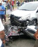   ¡Trágica! Choque de auto con motocicleta en Imbert deja un muerto y dos personas heridas de gravedad