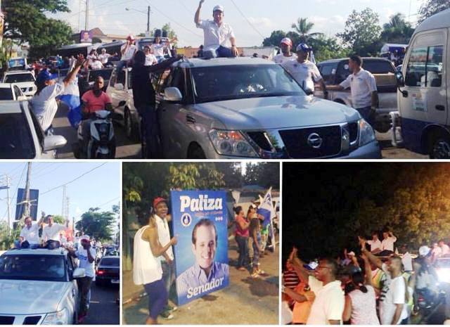 Paliza y candidatos de la alianza PRM-PRSC realizaron caravana en comunidades parte este de Puerto Plata