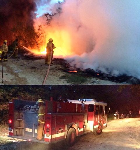 Unidad militar y bomberos civiles lograr extinguir incendio del vertedero municipal de Sosúa