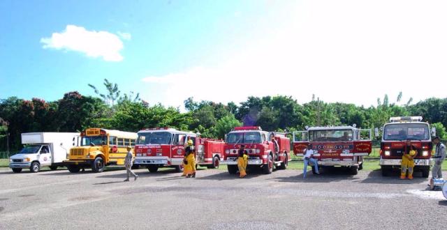 Base Aérea de PP recibe camiones de bomberos y vehículos de emergencia para ser utilizados en búsqueda y rescate