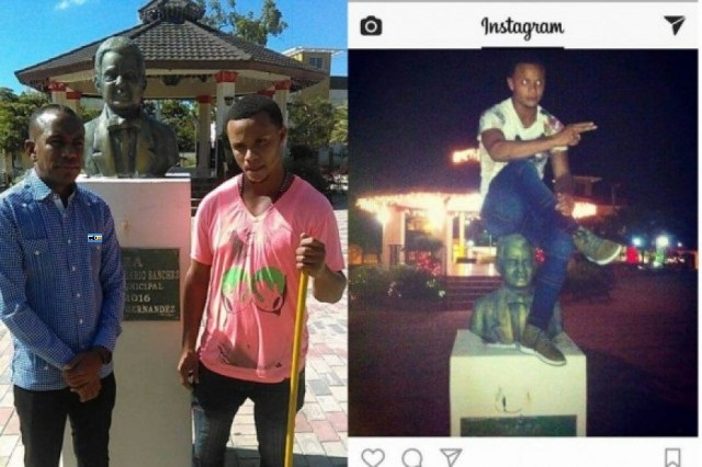 Autoridades edilicias de Imbert sancionan joven que irrespetó busto del patricio Francisco del Rosario Sánchez