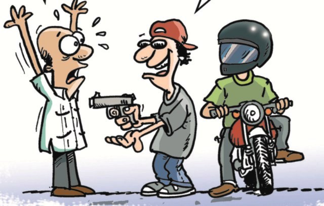 Delincuentes despojan de celular a joven, patrulla policial apresa sujeto con pistola ilegal