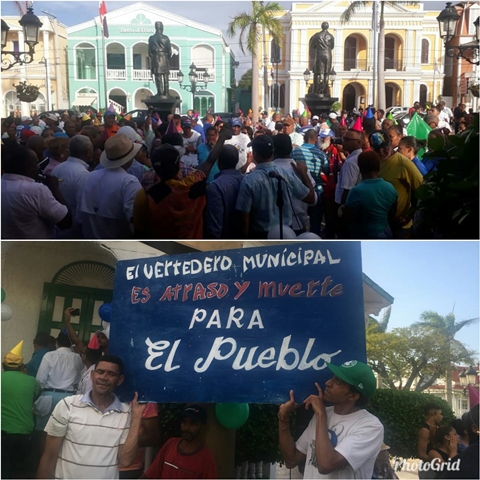 Ciudadanos puertoplateños le celebran el cumpleaños 43 al vertedero municipal exigiendo solución inmediata de esa problemática