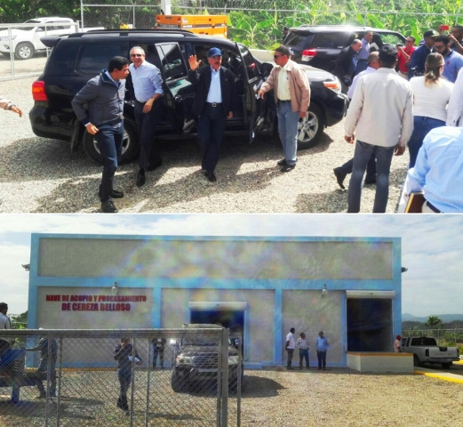 Presidente Danilo Medina inspecciona nave de acopio y procesamiento de cerezas en comunidad de Belloso en  Luperón  