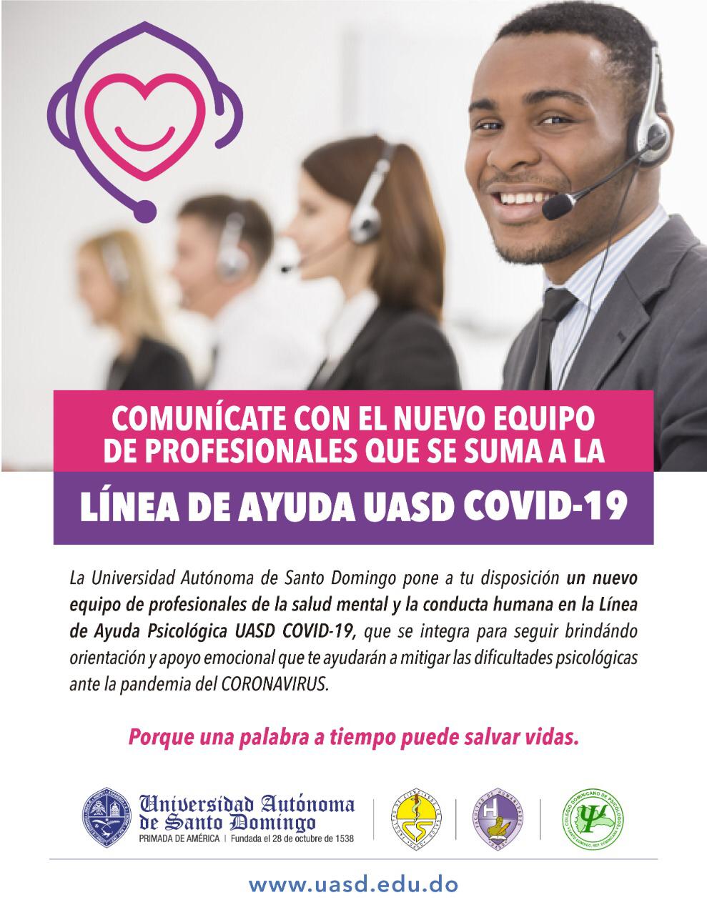 UASD en Puerto Plata ofrece programa de ayuda psicológica por Coronavirus a través de la línea telefónica