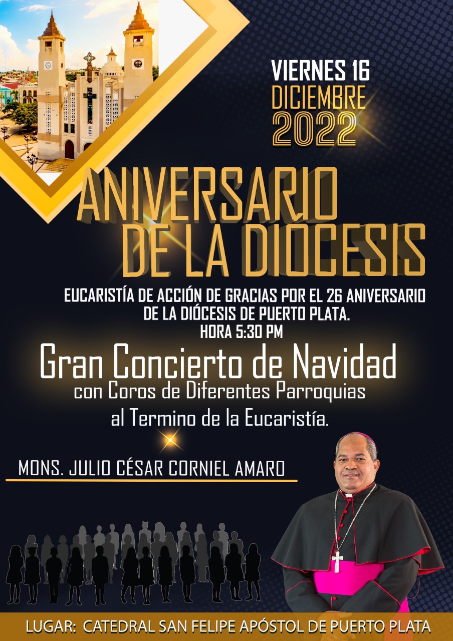 Celebrarán este viernes fiesta religiosa por 26 años de la Diócesis de Puerto Plata 