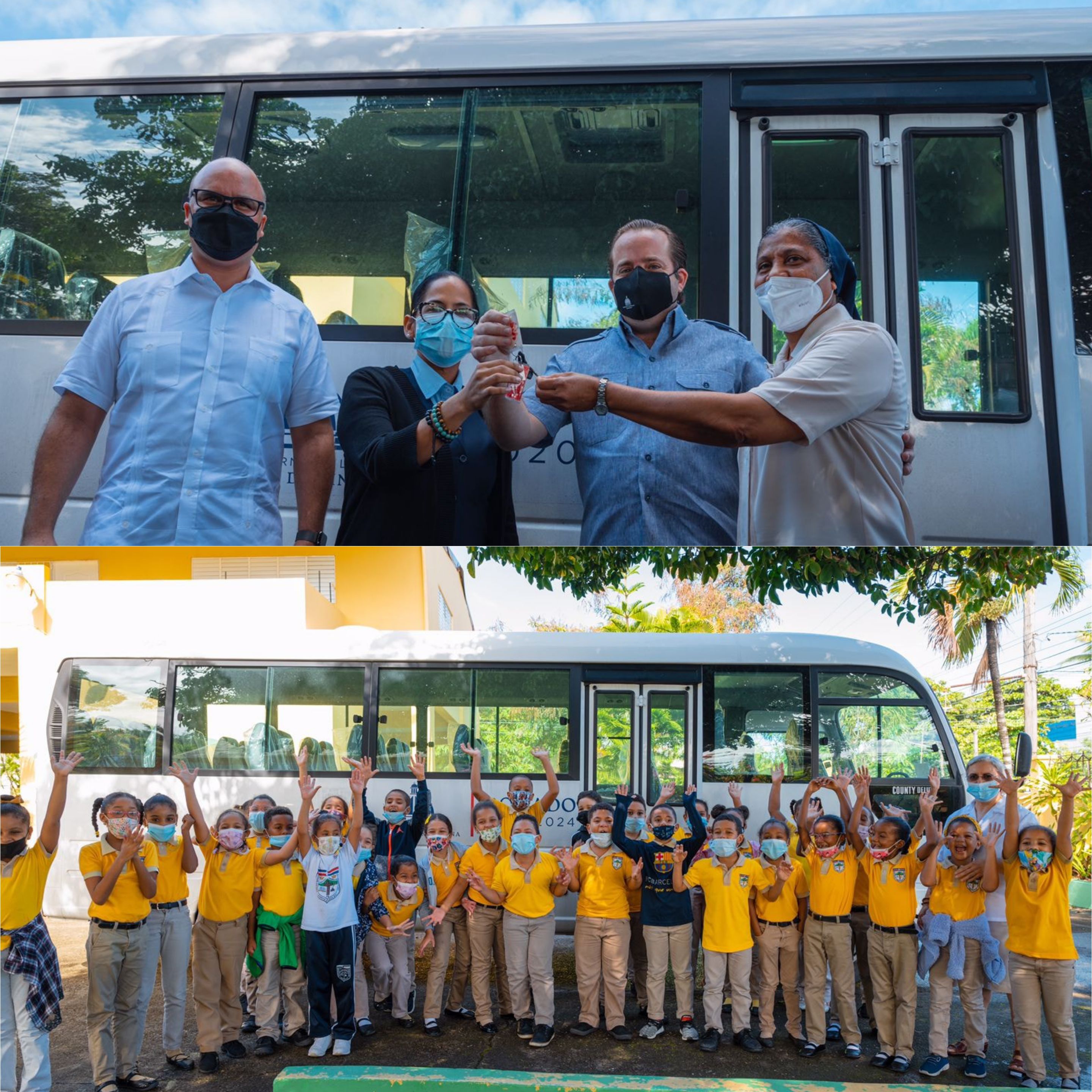 Gobierno dona autobús a estudiantes del Hogar Escuela Luisa Ortea en Puerto Plata, incrementará subvención económica