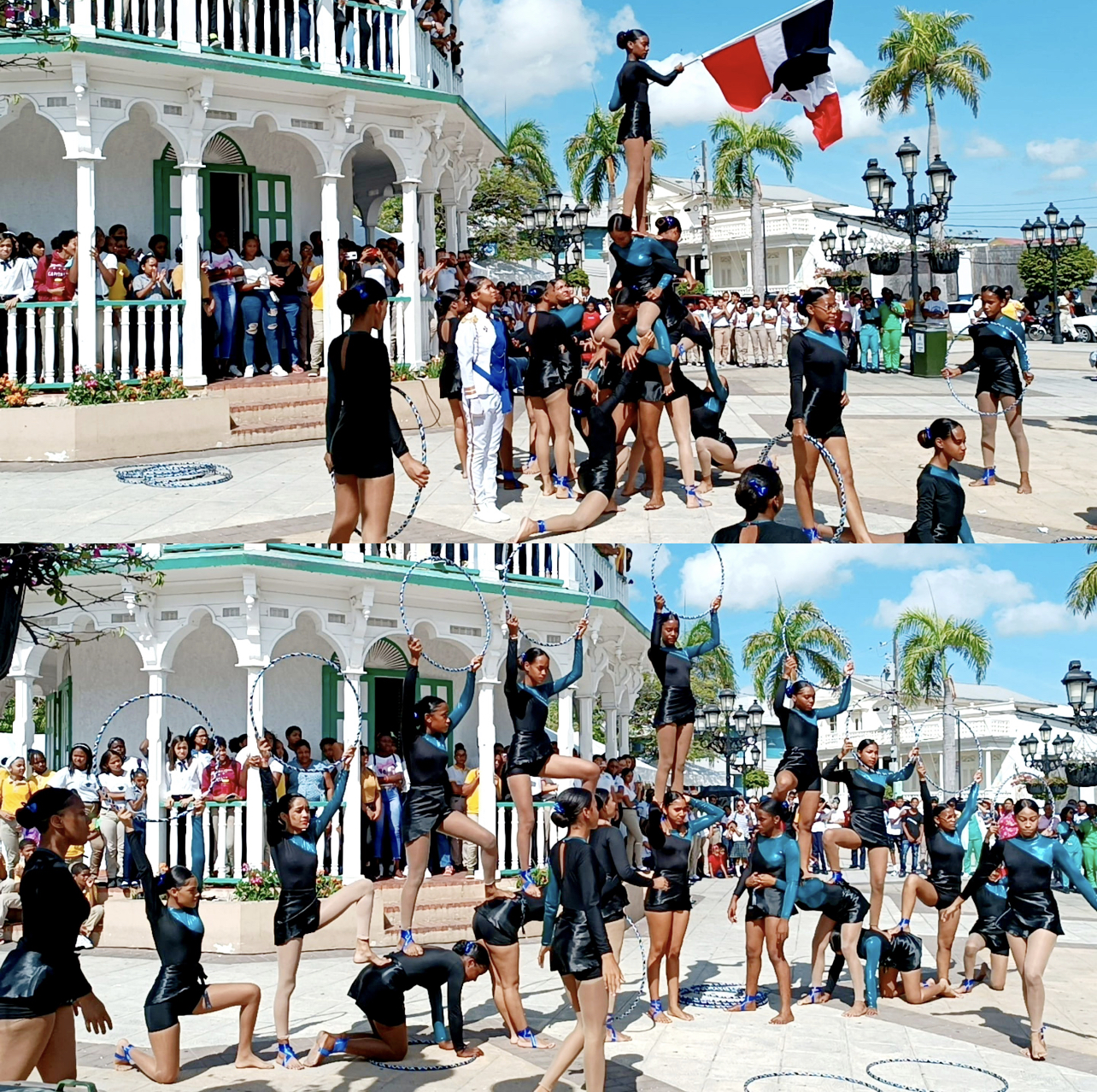 Grupos escolares de Gimnasia participan en Feria realizada en Plaza Independencia de Puerto Plata 