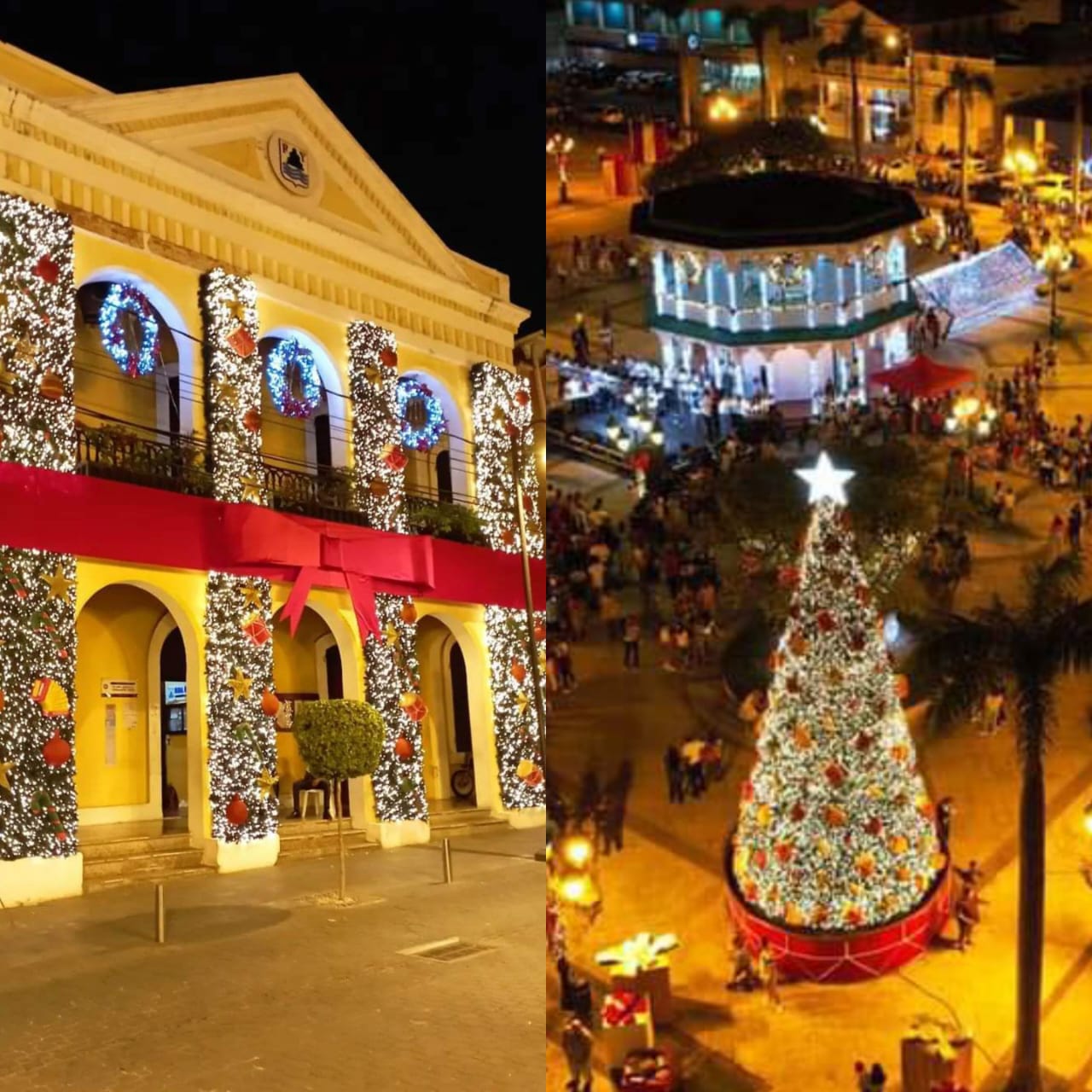 Alcaldía Municipal de San Felipe de Puerto Plata enciende luces navideñas en Plaza Independencia