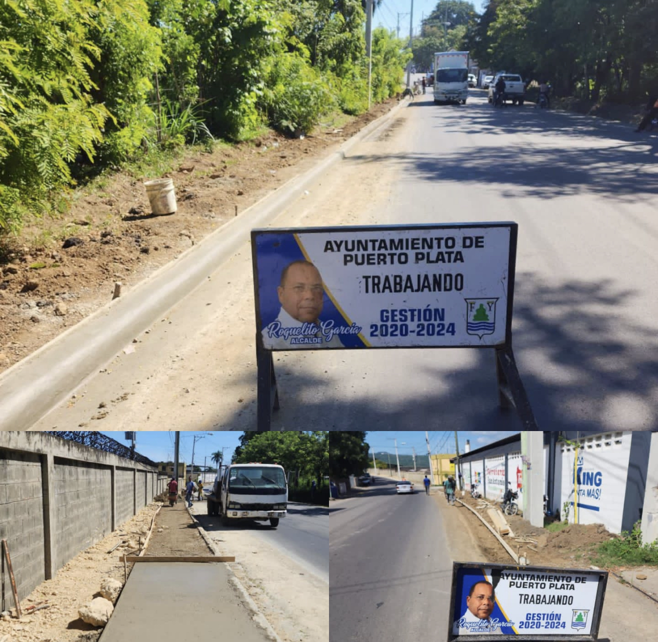 Alcaldía municipal avanza en construcción más de un kilómetro de aceras y contenes en carretera San Marcos