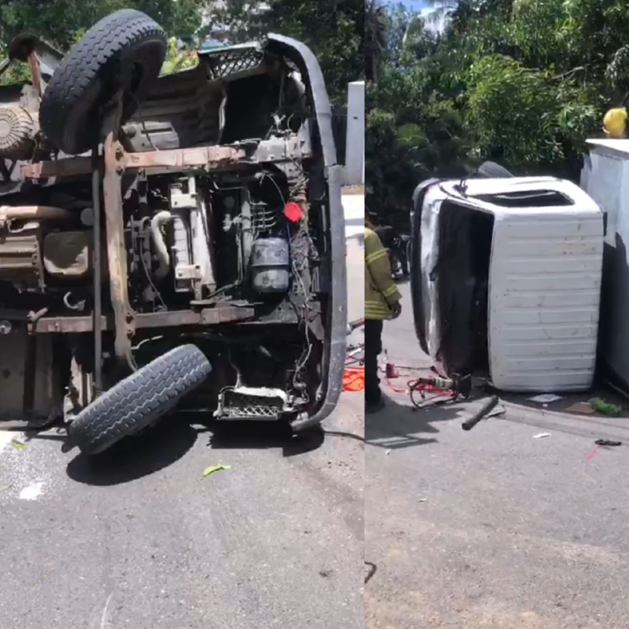 Se salva a chepa chofer de camión que sufrió aparatoso accidente en Altamira 