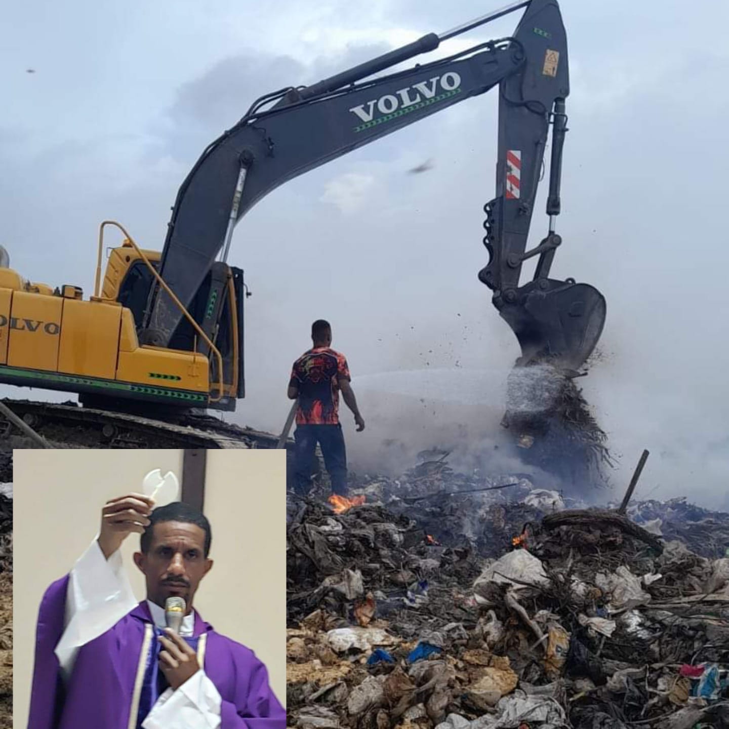 Sacerdote anuncia marcha reclamando solución a humareda vertedero de Sosúa