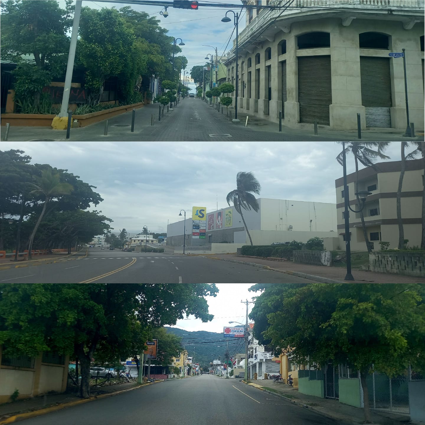 Quietud y calles solitarias en Puerto Plata debido a alerta roja por tormenta Franklin