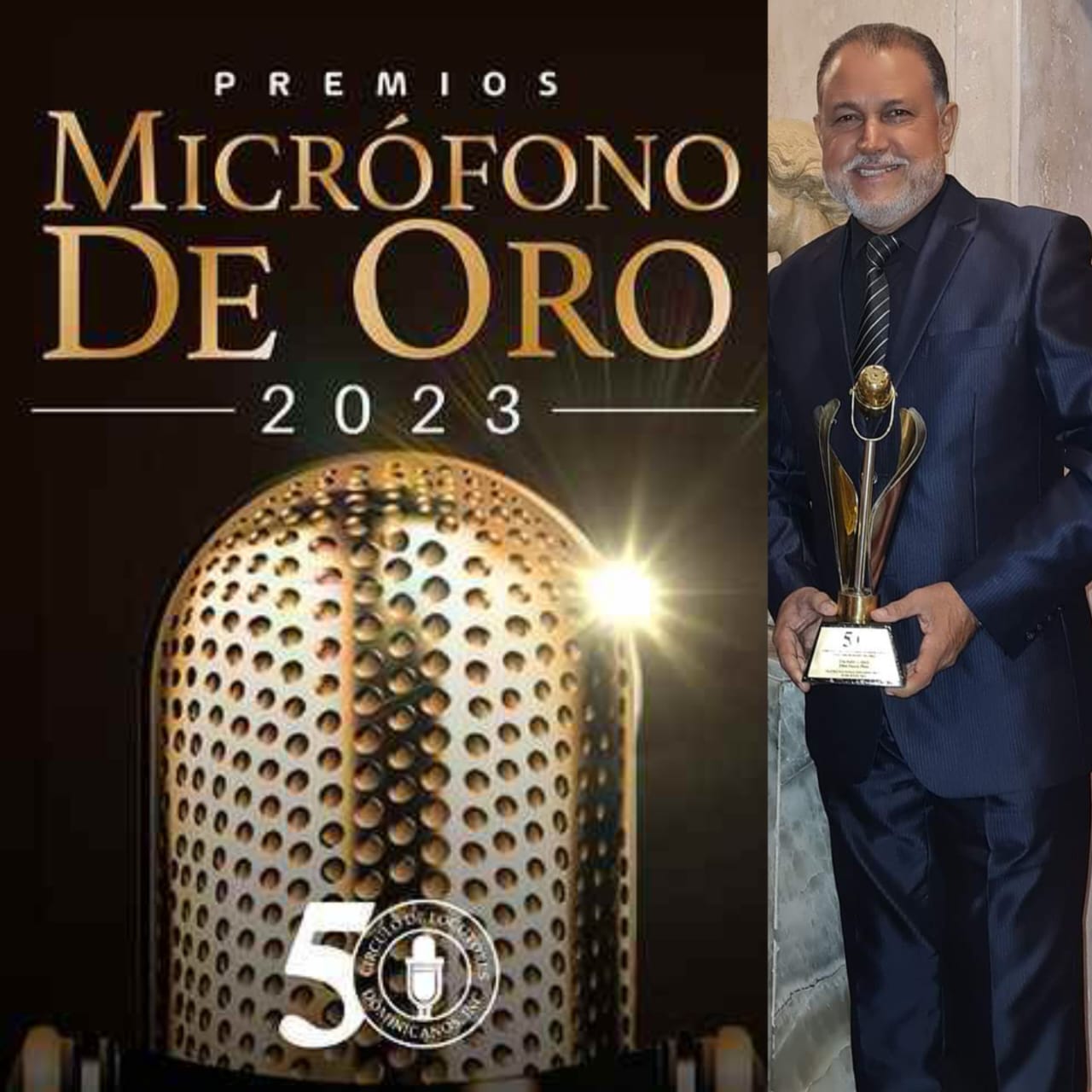 Locutor Euclides López es galardonado con el “Micrófono de Oro” representando a Puerto Plata