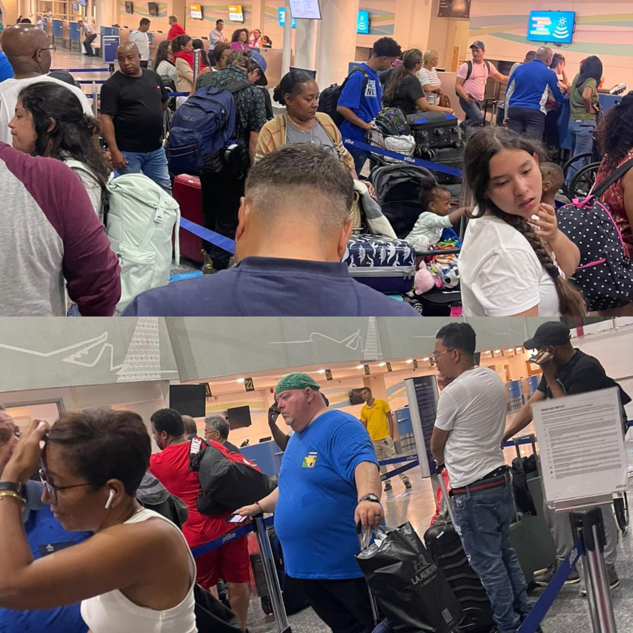 Pasajeros llevan 3 días varados en aeropuerto del PP tras percance con aerolínea Jet Blue 