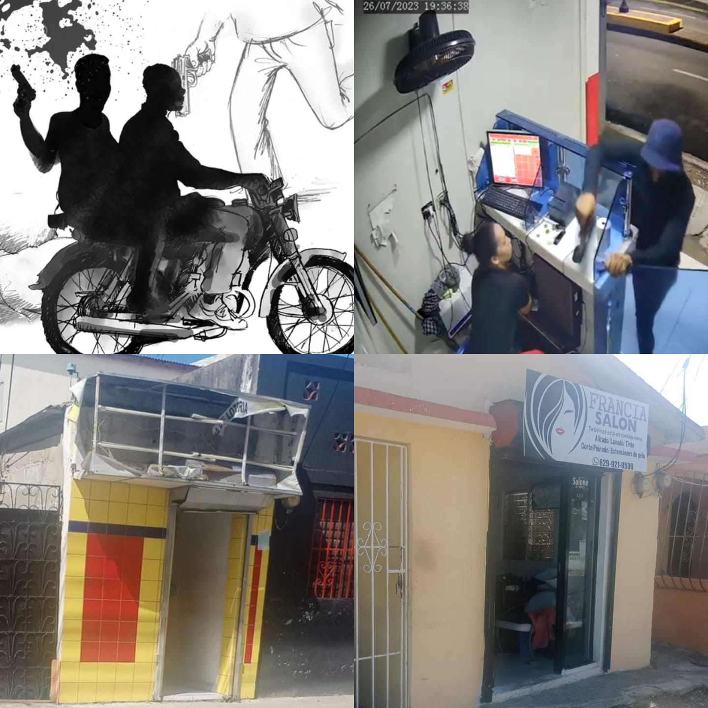 Delincuentes asaltan dos bancas de Lotería en Puerto Plata; roban moto a un delivery