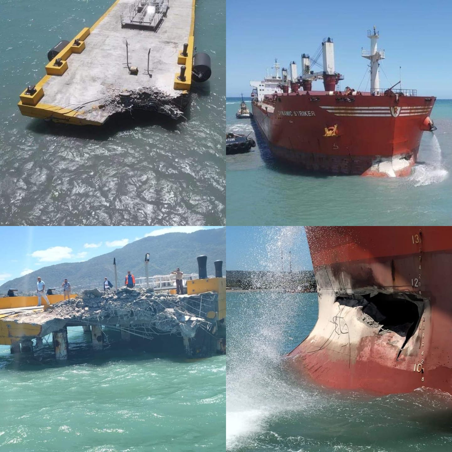 Barco granelero choca con muelle comercial en bahía de Puerto Plata, no hubo lesionados