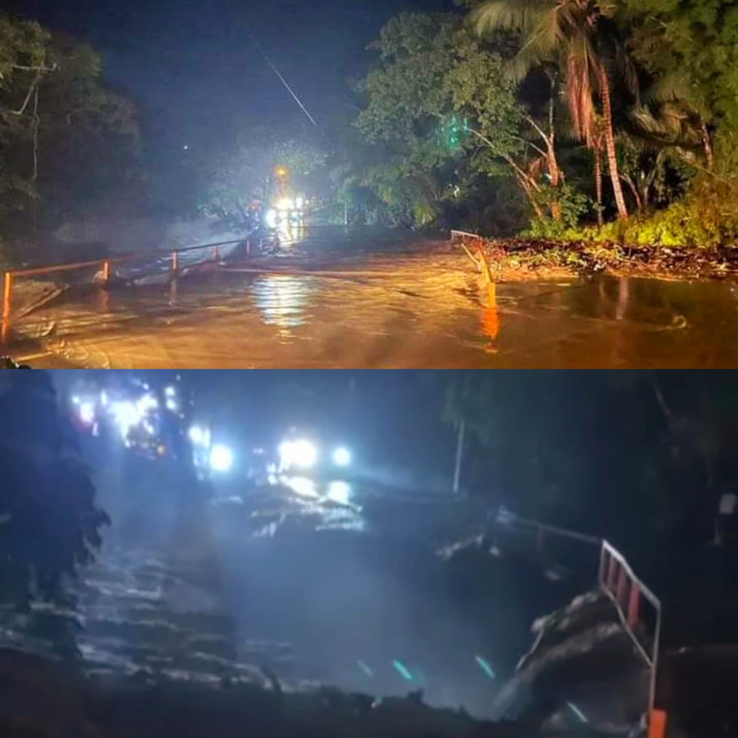 Desbordamiento de río interrumpió tránsito en vía alterna comunica a Montellano y Sosúa