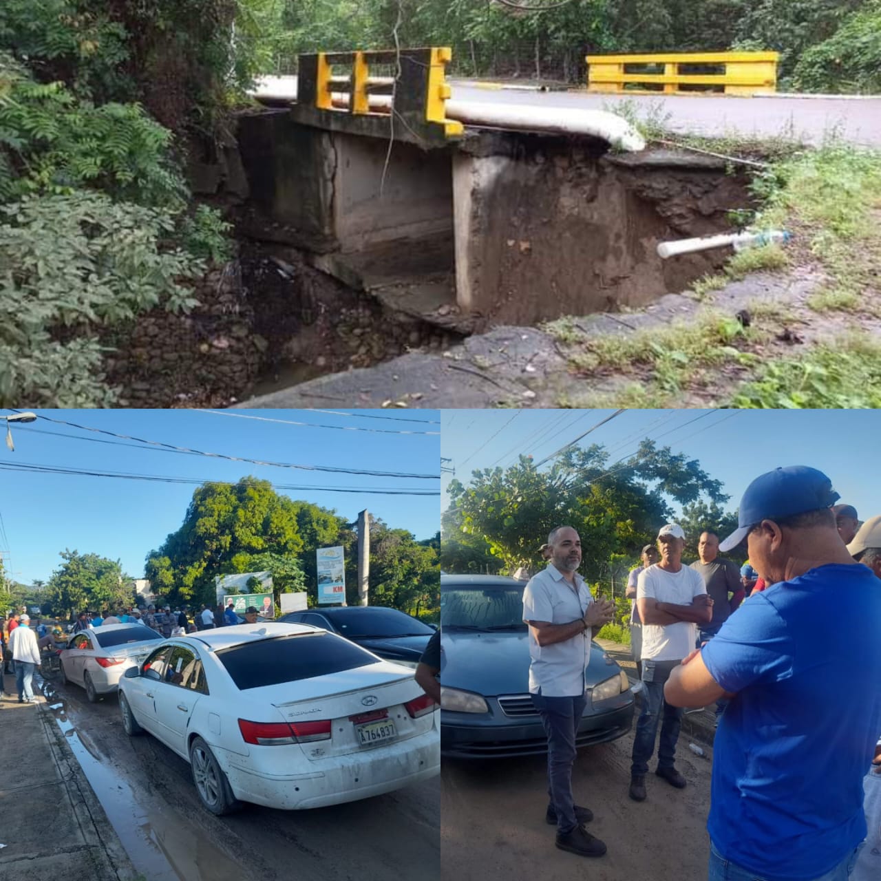 Sindicato de Chóferes paraliza transporte en Luperón tras clausura de puente colapsado  
