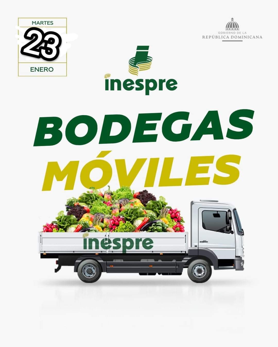Bodegas móviles del INESPRE estarán este martes en varias locaciones de Puerto Plata