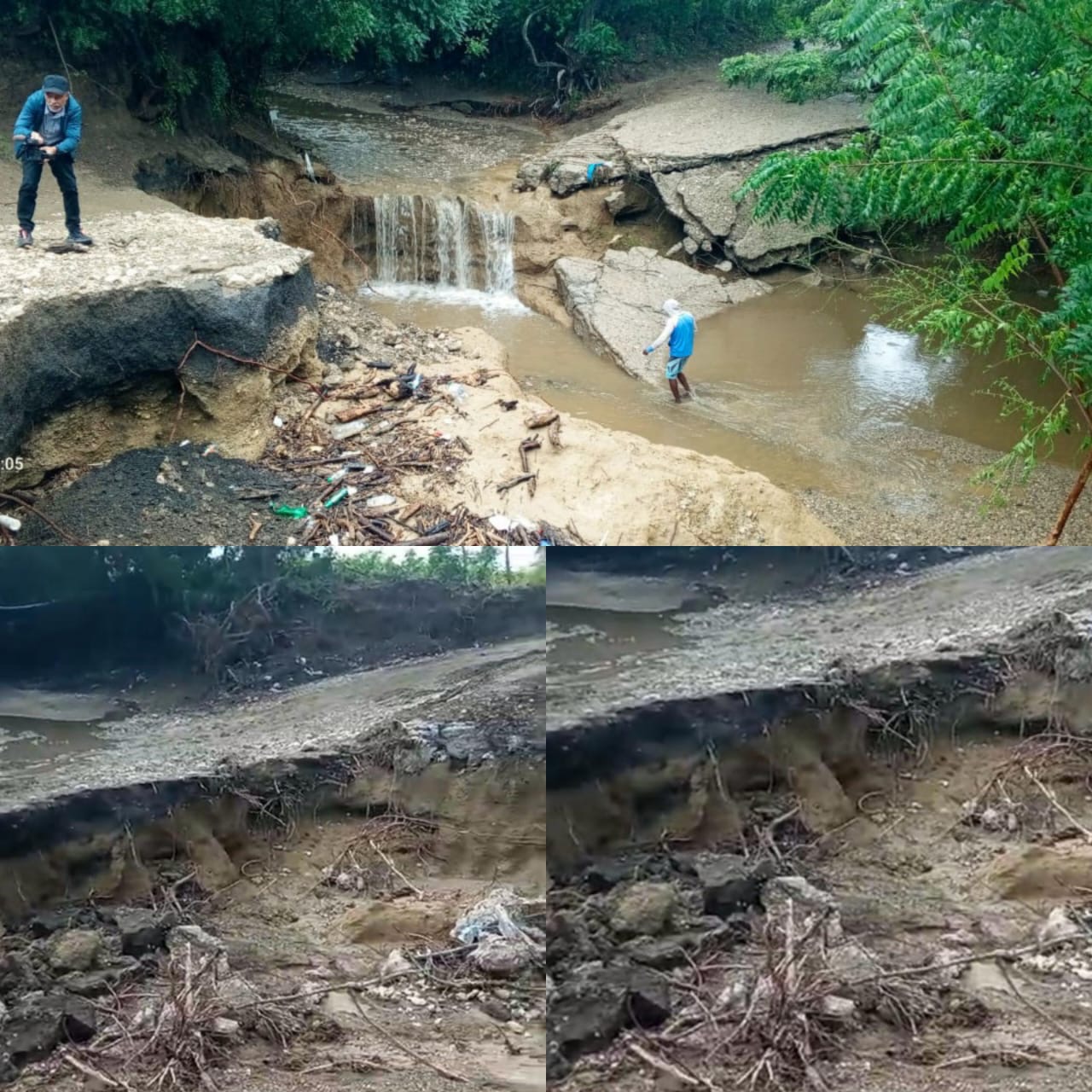 Denuncian que tras las lluvias carretera de Gran Diablo en Villa Isabela está intransitable