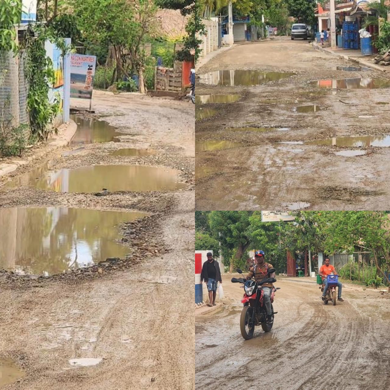 Piden asfaltado carretera de Punta Rucia ante lodazal y múltiples hoyos que afectan el tránsito en esa localidad turística