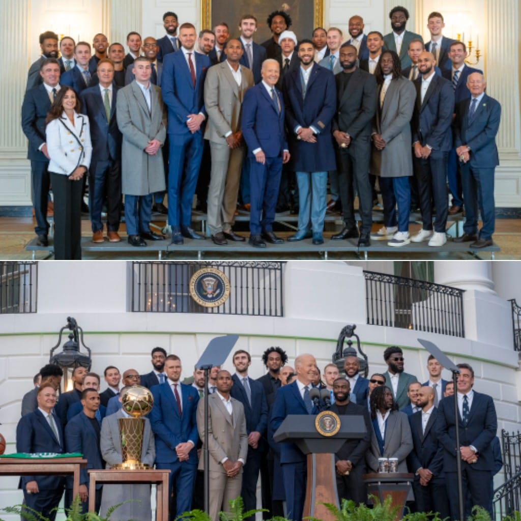  Puertoplateño Al Horford y los campeones Celtics recibidos en la Casa Blanca por Biden