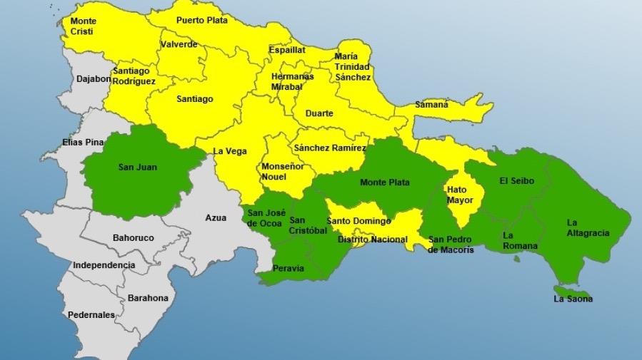 COE eleva alerta amarilla en el Distrito Nacional y Puerto Plata por incidencia de vaguada