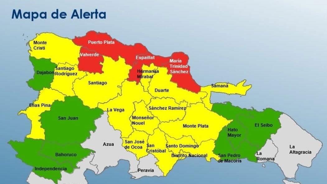 COE mantiene 4 provincias en alerta roja y advierte sobre lluvias persistentes por vaguada