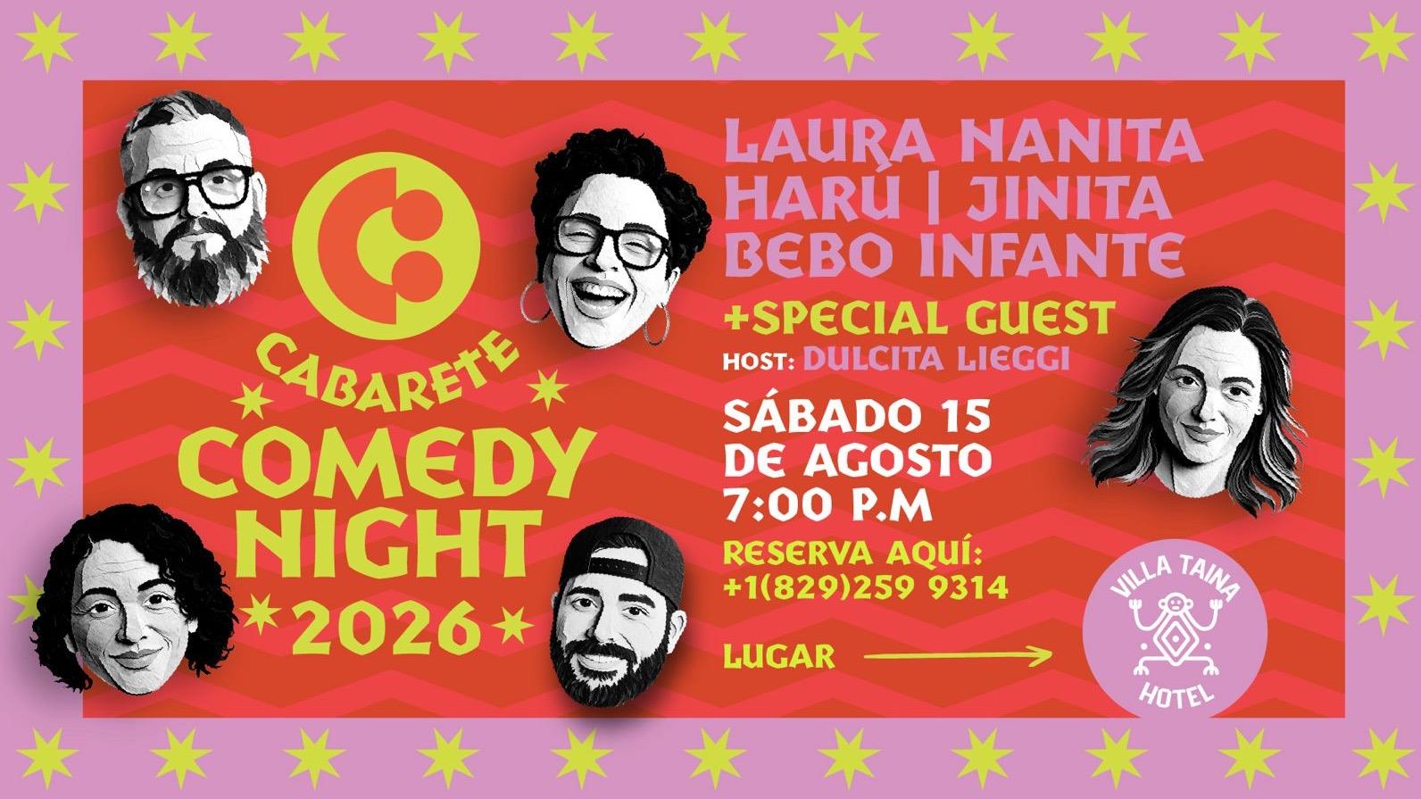 Villa Taina presentará “Cabarete Comedy Night” el 15 de agosto