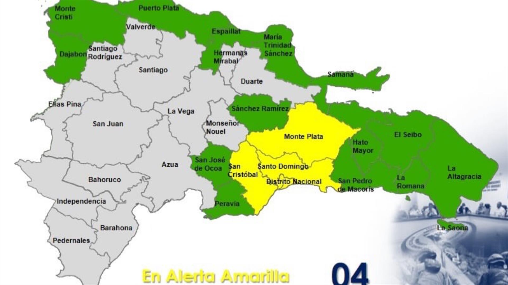 Puerto Plata en alerta verde por lluvias; COE eleva a cuatro las provincias en alerta amarilla
