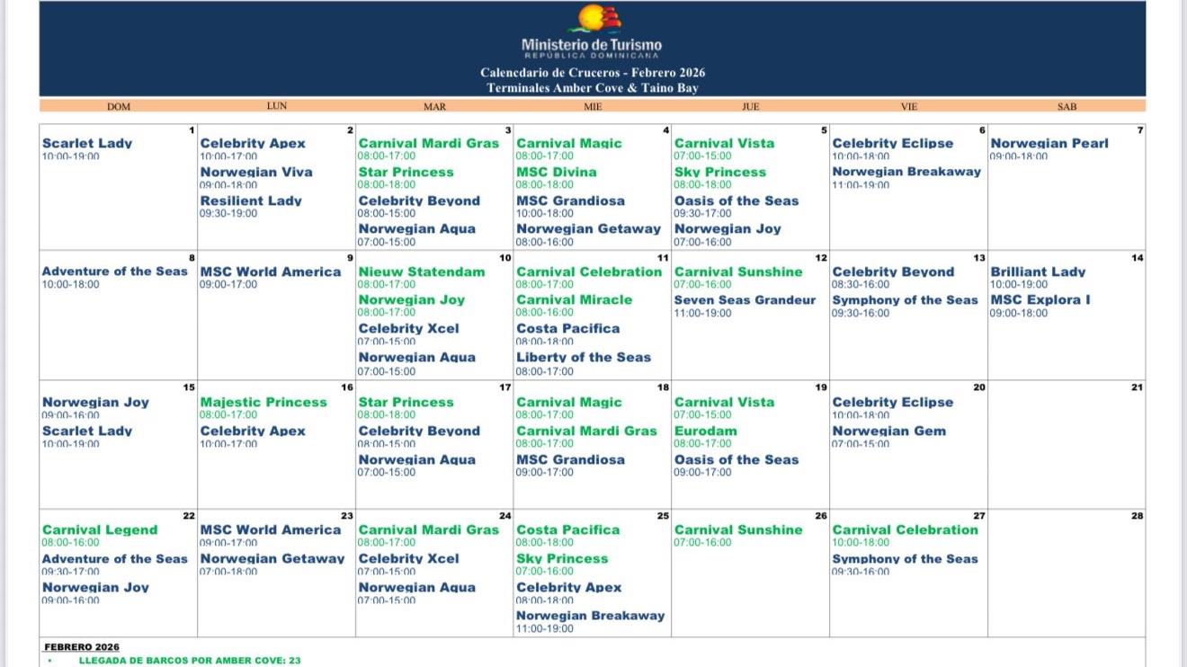 Puerto Plata mantiene flujo sostenido de cruceros y refuerza su posicionamiento en el Caribe