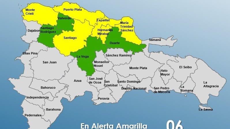 Puerto Plata en alerta amarilla por lluvias torrenciales causadas por vaguada y sistema frontal