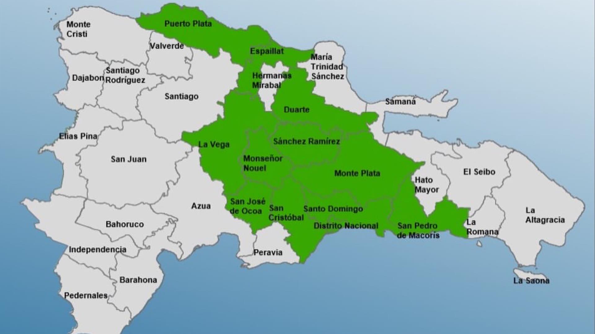 COE coloca a Puerto Plata y otras 11 provincias, junto al Distrito Nacional, en alerta verde por vaguada y onda tropical