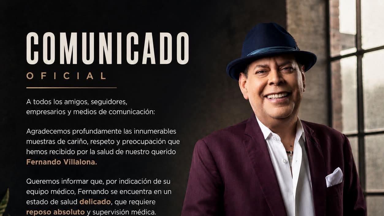 Fernando Villalona permanece en reposo absoluto por delicada situación de salud, informa su oficina