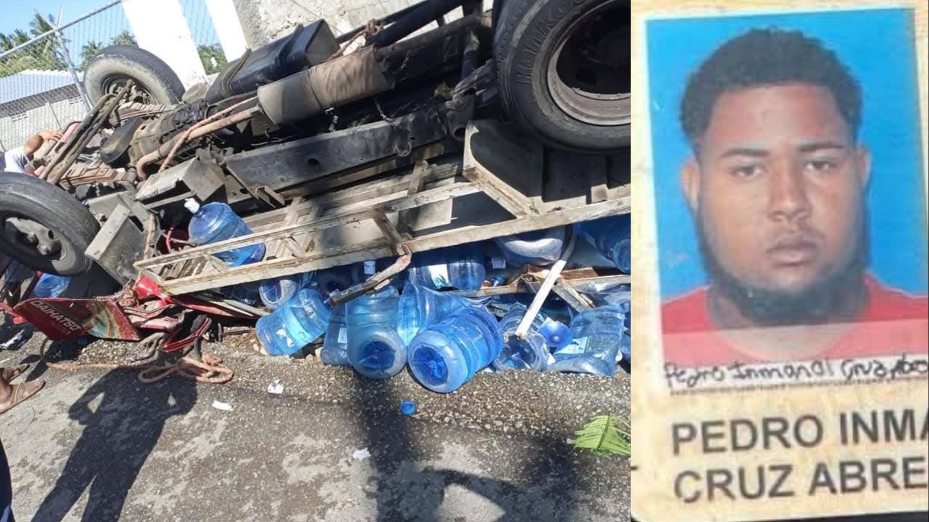 Muere joven en accidente de tránsito ocurrido en Altamira; se vuelca camión cargado de botellones de agua en Luperón