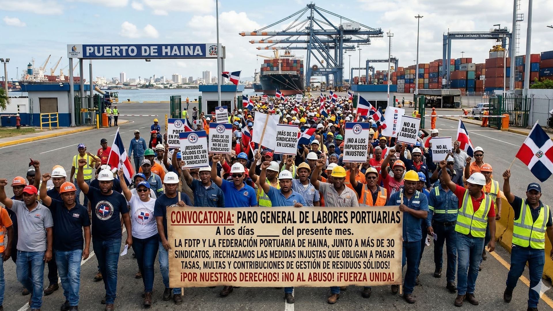 Sindicatos portuarios advierten paralización de labores en los puertos del país