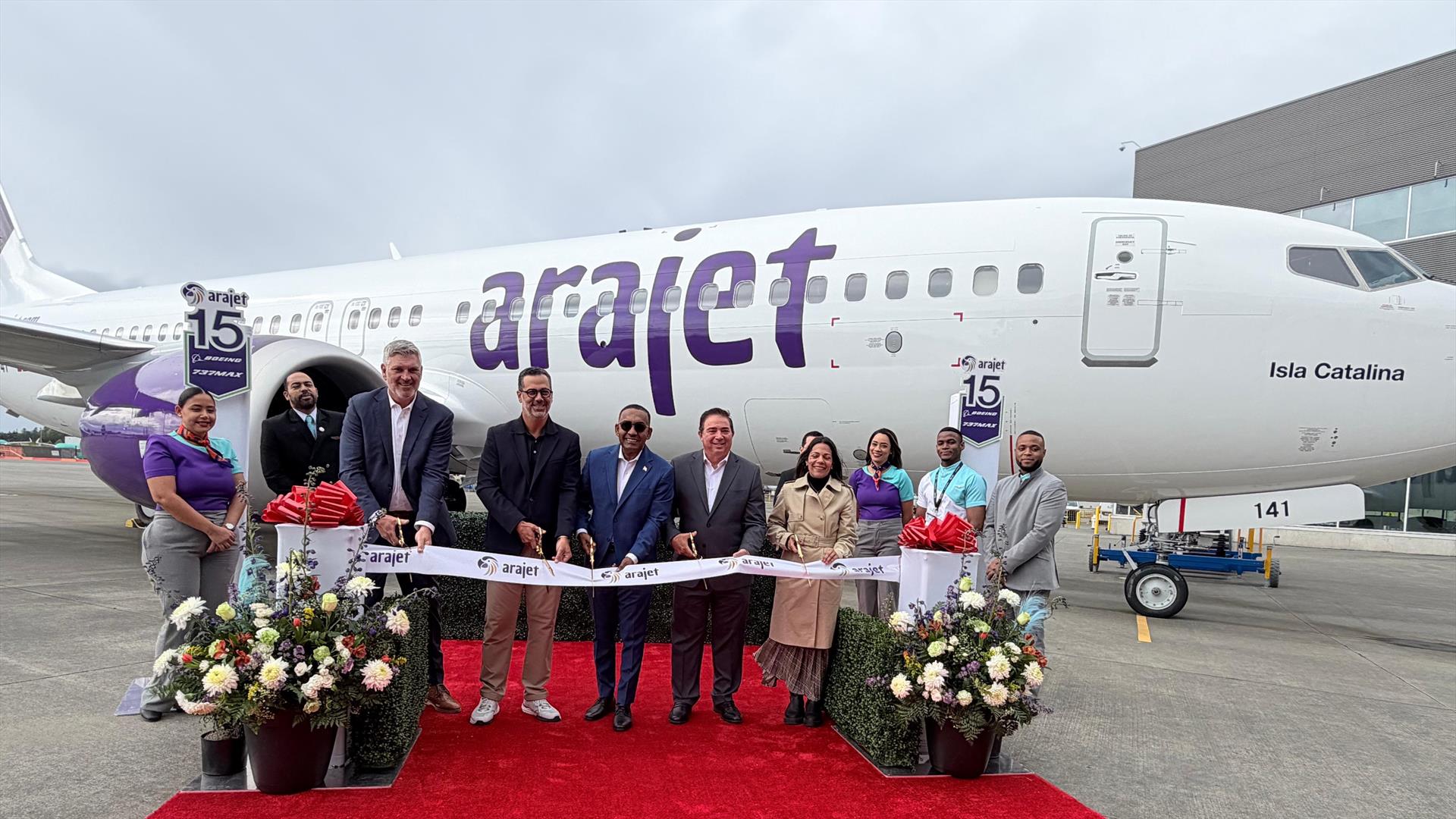 Arajet recibe de Boeing su aeronave número 15 en Seattle, bautizada “Isla Catalina”