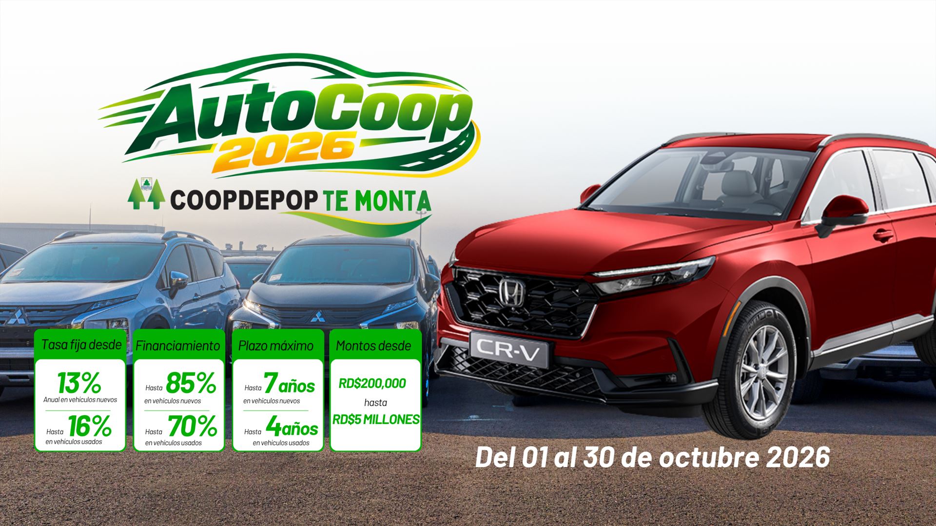 COOPDEPOP presenta AUTOCOOP 2026 con tasas desde 13% para vehículos nuevos