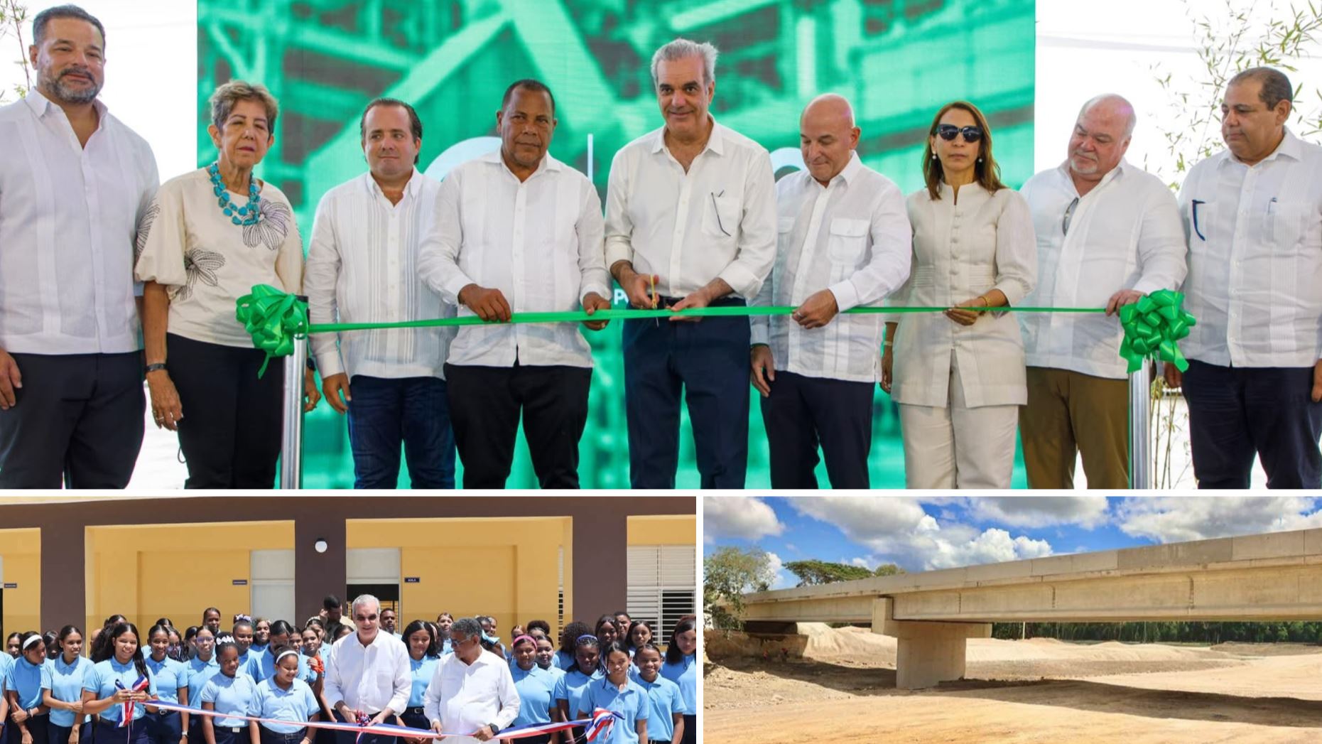 Abinader encabeza inauguración del puente de Camú, escuelas y planta de valorización de residuos en Puerto Plata